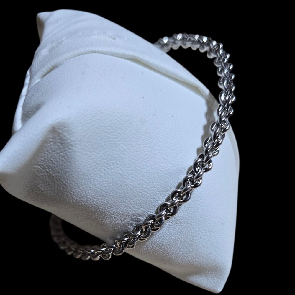 Silver Toned Rope Chained Bracelet - Picture 4 of 4